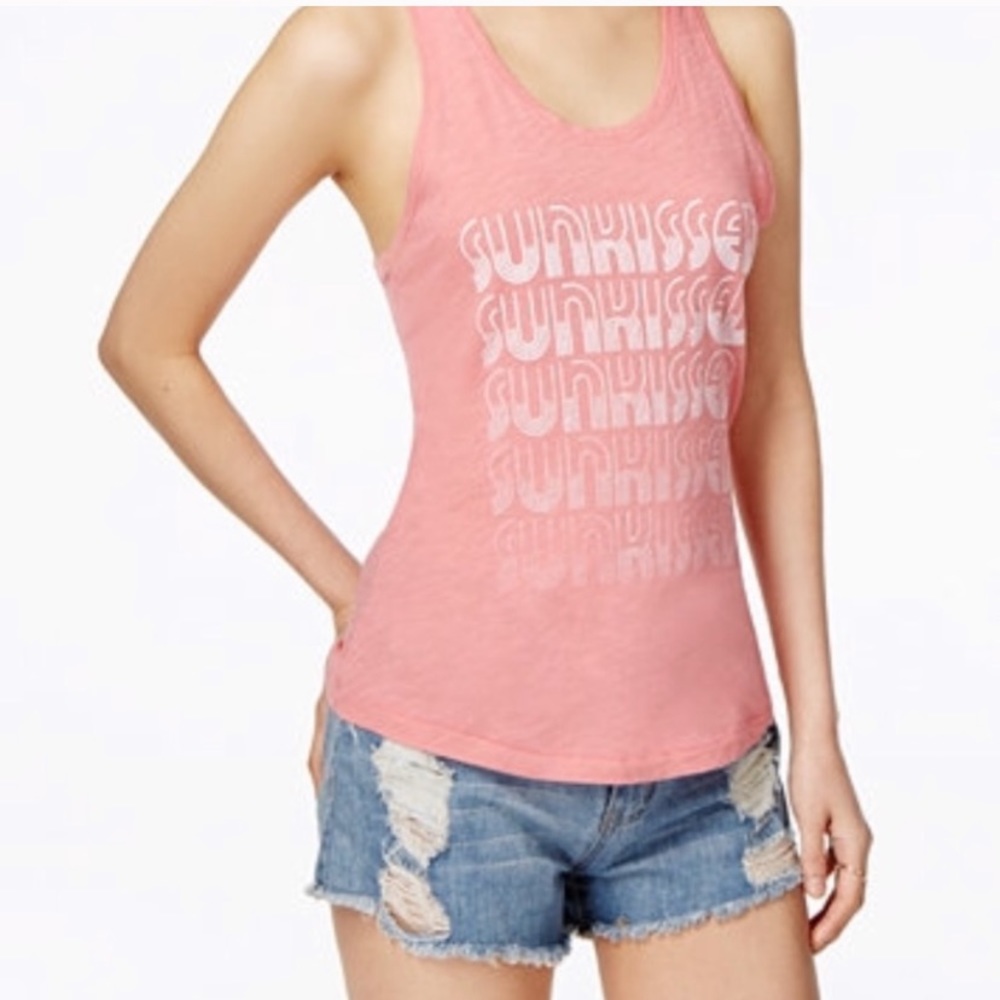JUNK FOOD Sunkissed Graphic Heathered Tank Top